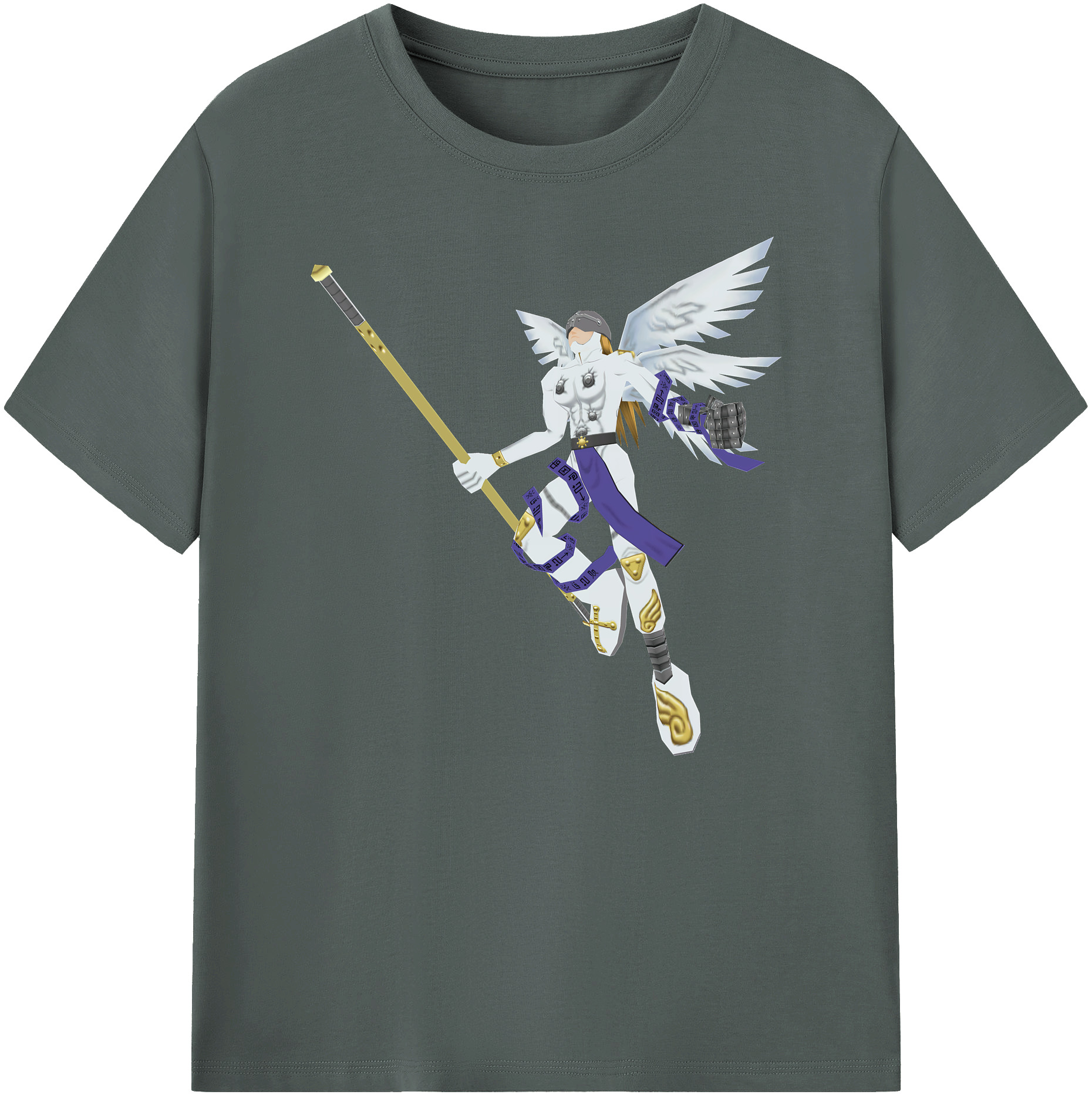 （画像用） Digimon デジタルモンスター/デジモン 綿100％ メンズ半袖Tシャツ｜肌触りやわらか＆通気性